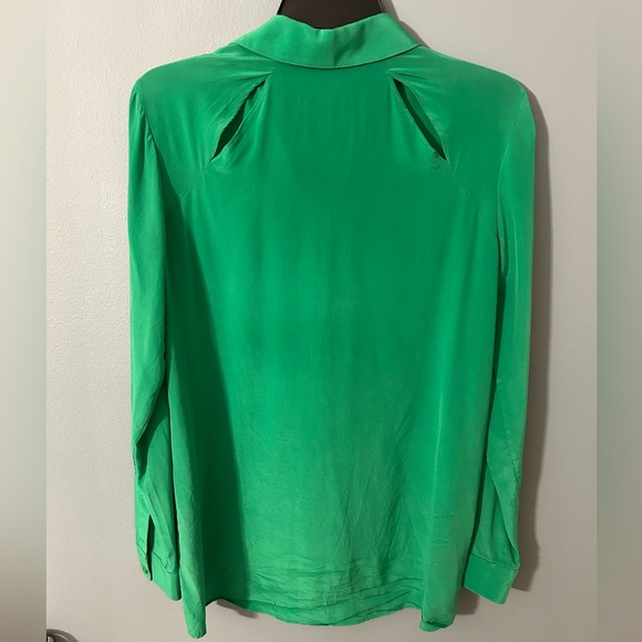 Tibi 100% Silk Summer Green Button Down - Picture 5 of 5